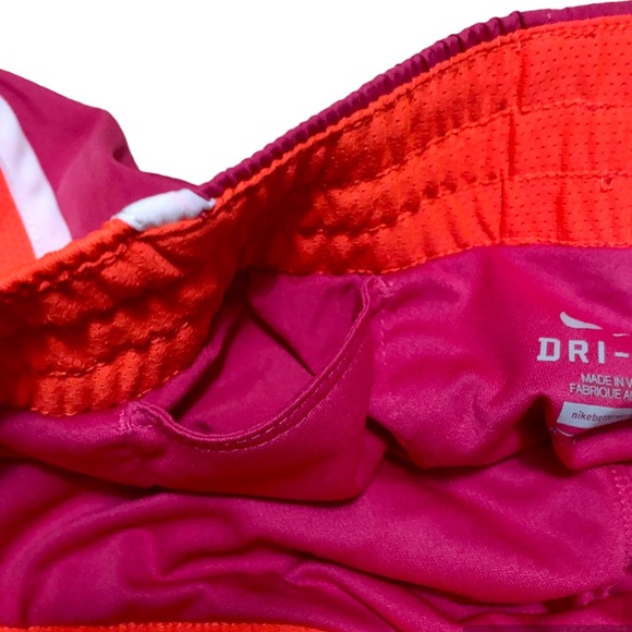 Nike dry fit pink and orange shorts with white pipping, Small - Picture 4 of 6